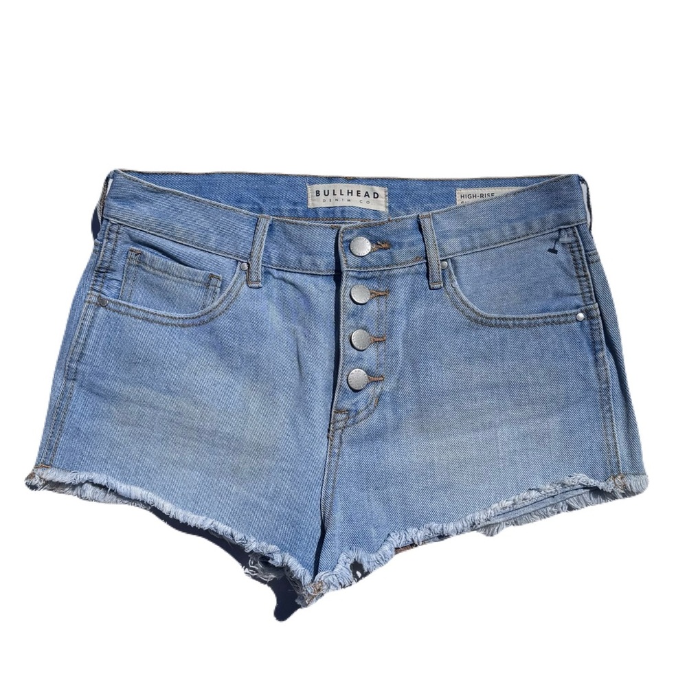 Bullhead Denim Co. Women High-Rise Button Fly Blue Jeans Shorts Size 4/27